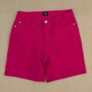 Lee Hot Pink Stretch Bermuda Denim Jean Shorts Women's 10‎